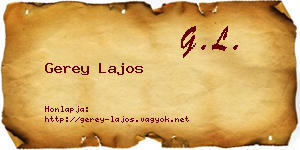 Gerey Lajos névjegykártya